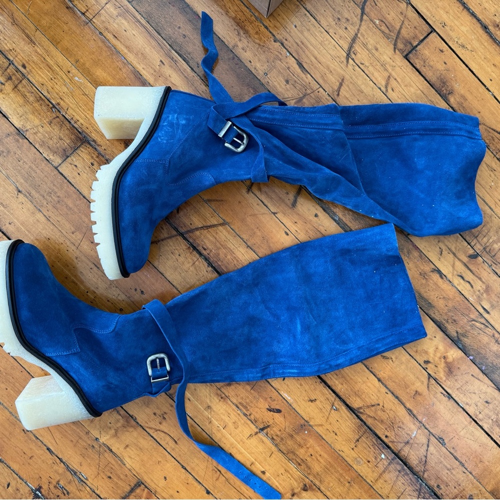 SOLD Blue Suede Women's Boots